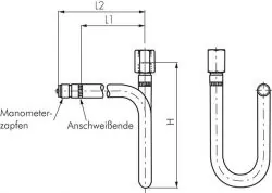 Wassersackrohre, U-Form, DIN 16282, 1.4571